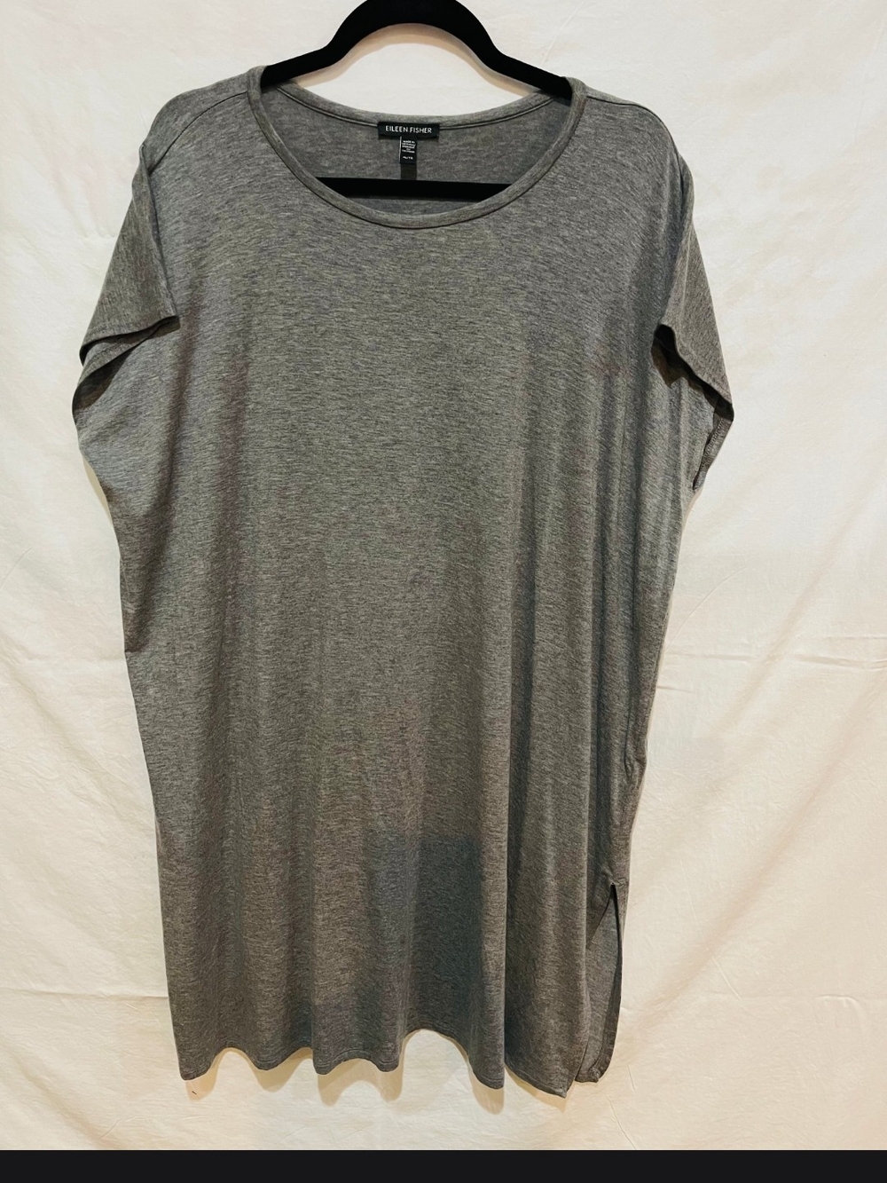 Eileen Fisher Heather Gray Midi Tee Dress